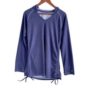 Kuhl Vneck Pullover Long Sleeve Layer Lightweight Hooded Top Purple Womens Large